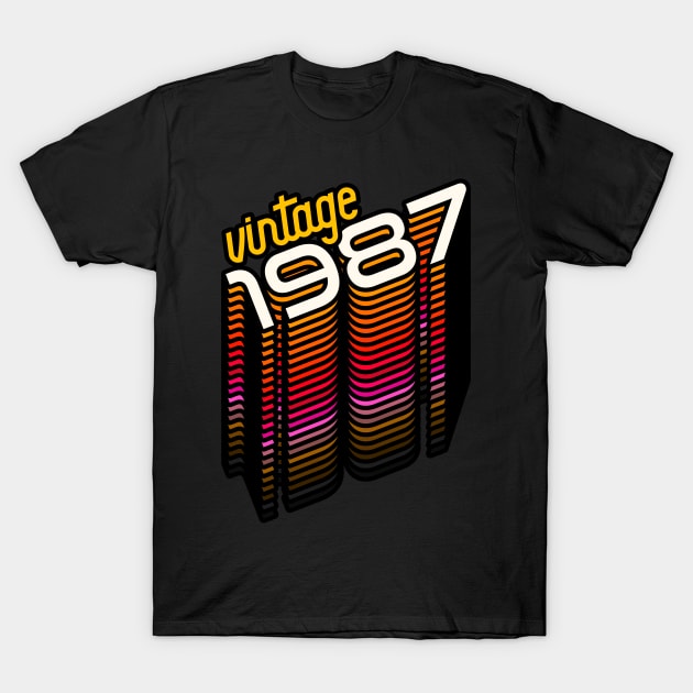 Vintage Made in 1987 ))(( Retro Birthday Year Gift T-Shirt by darklordpug